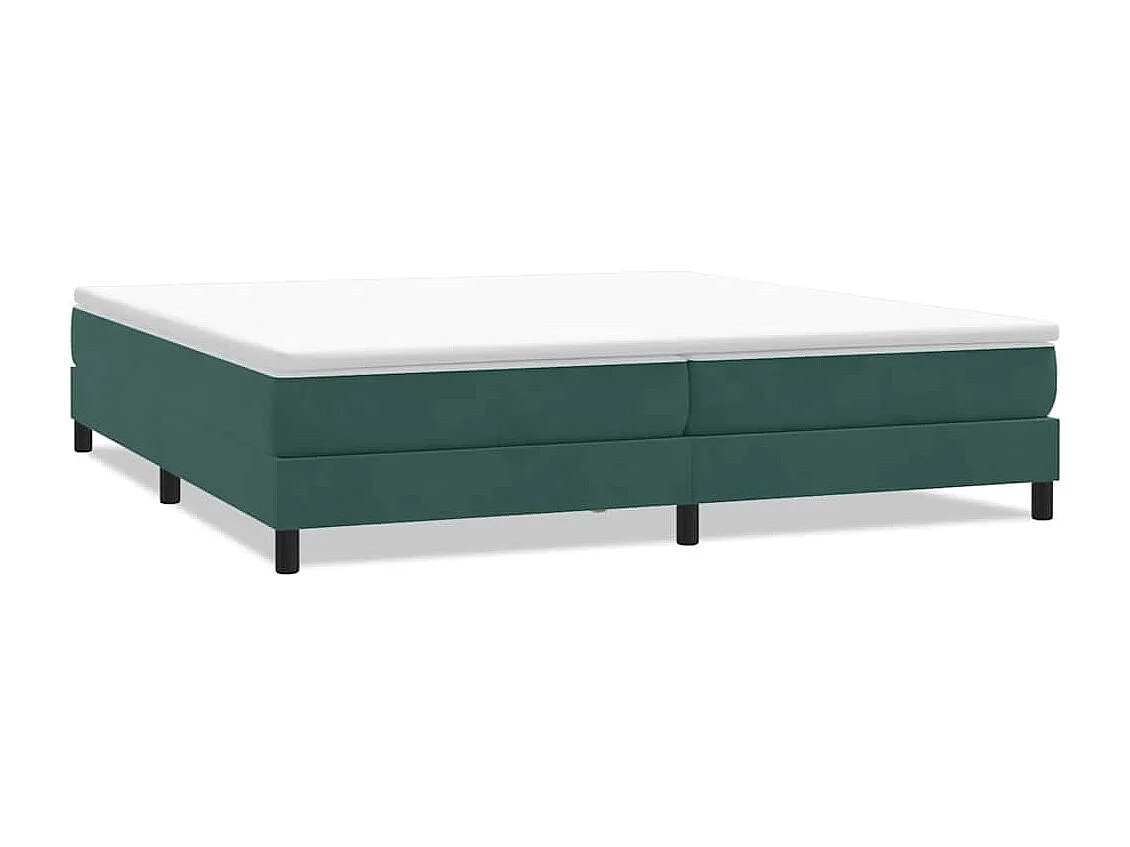 Cama box spring sin colchón terciopelo verde oscuro 200x220 cm