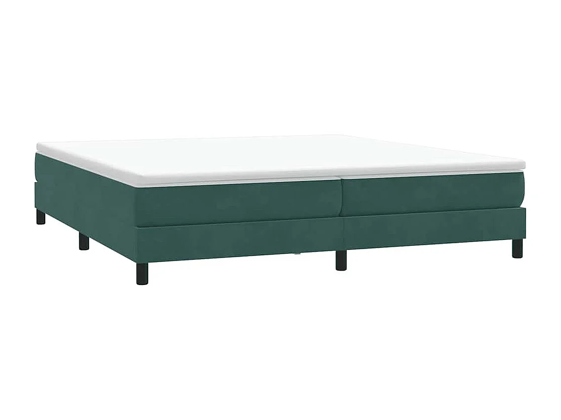Cama box spring sin colchón terciopelo verde oscuro 200x220 cm