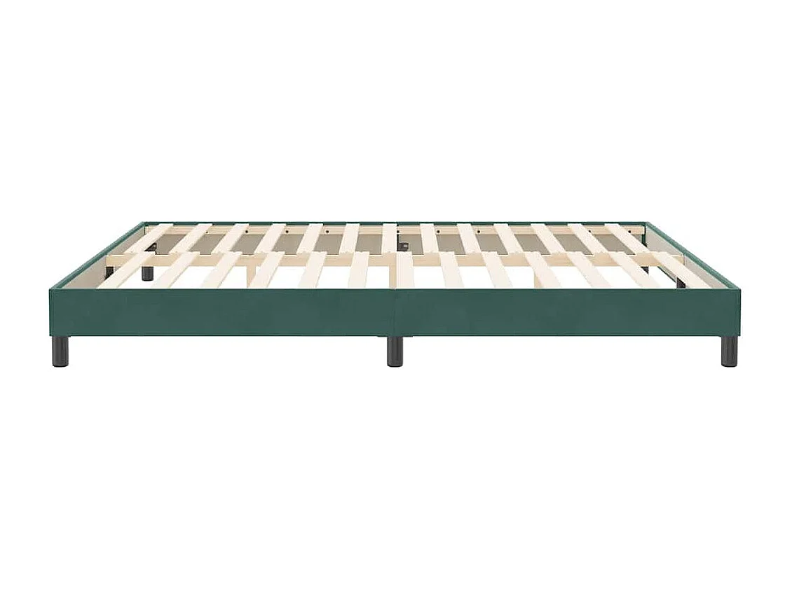 Cama box spring sin colchón terciopelo verde oscuro 200x220 cm