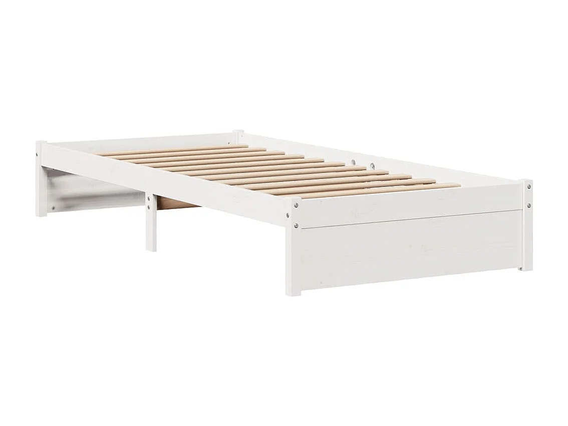 Estructura de cama con cabecero sin colchón blanco 90x190 cm