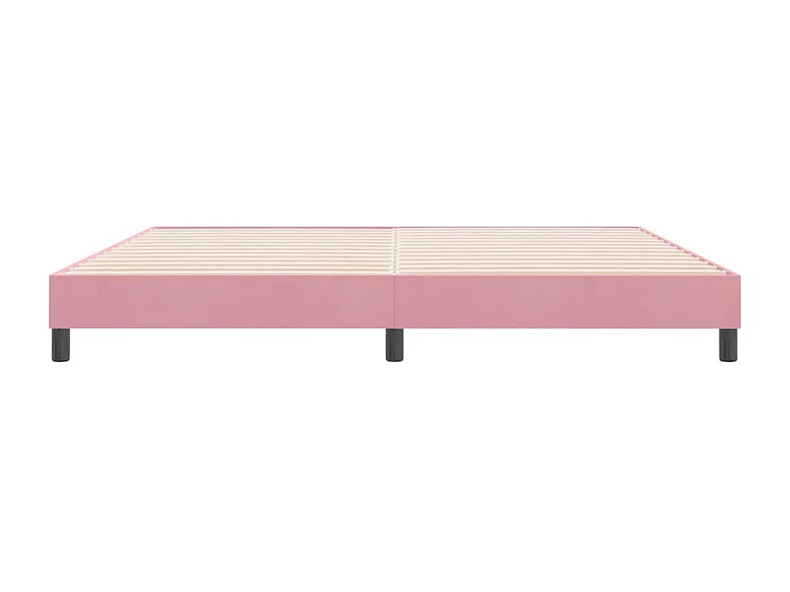 Cama box spring sin colchón terciopelo rosa 180x210 cm