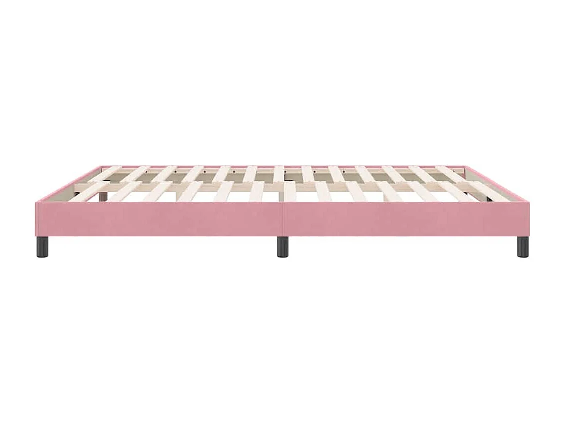 Cama box spring sin colchón terciopelo rosa 180x210 cm