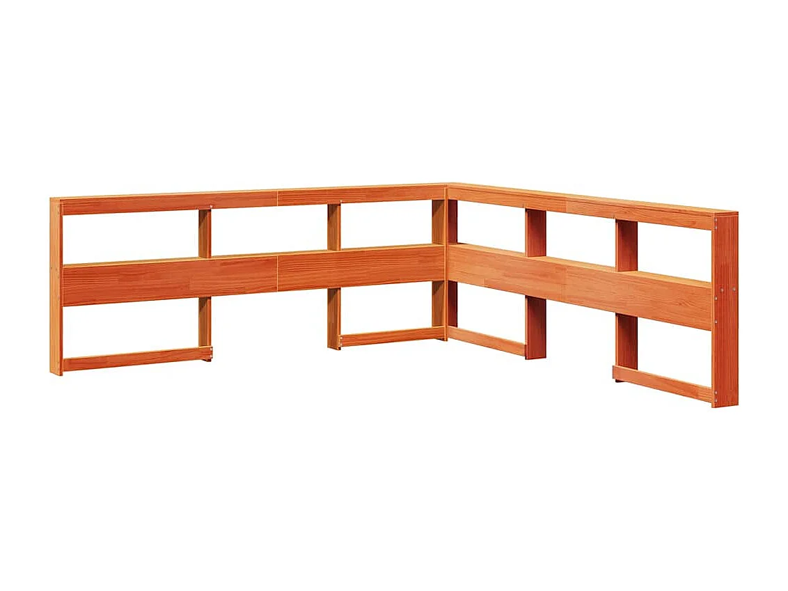 Cama con estantería sin colchón madera maciza marrón 200x200 cm