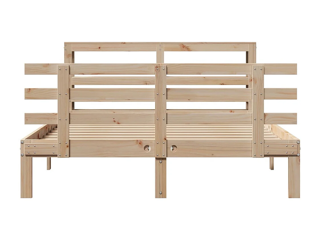 Estructura de cama con cabecero madera maciza pino 140x190 cm