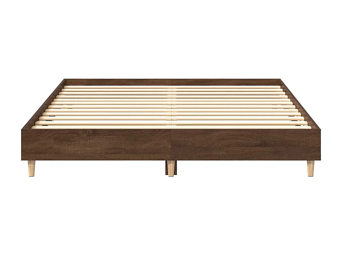 Estructura de cama sin colchón madera marrón roble 140x200 cm