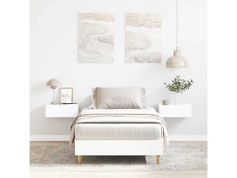 Cadre de lit sans matelas blanc 100x200 cm bois d'ingénierie