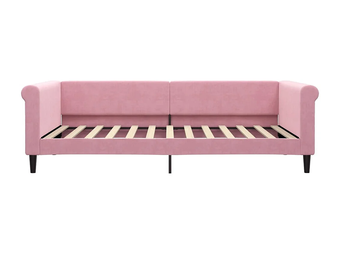 Lit de repos rose 100x200 cm velours