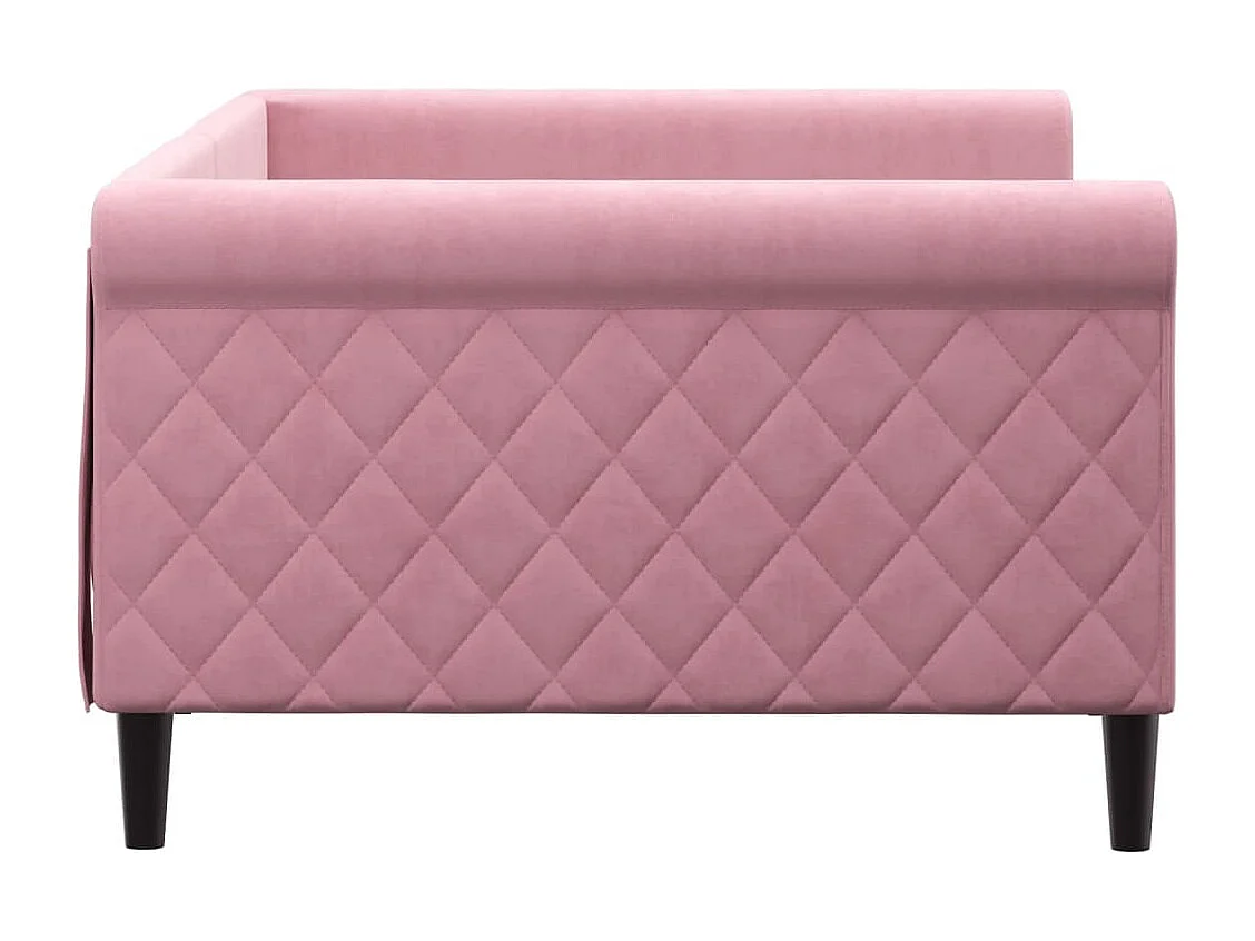 Lit de repos rose 100x200 cm velours