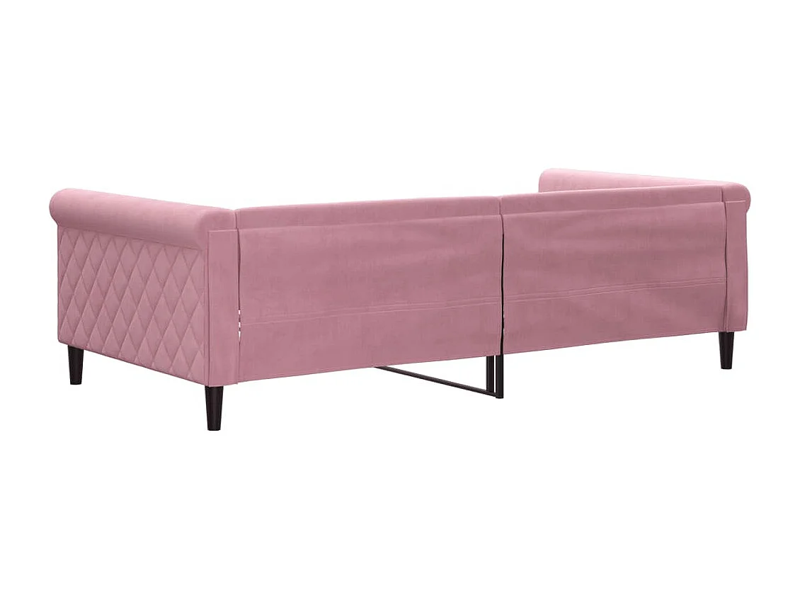 Lit de repos rose 100x200 cm velours