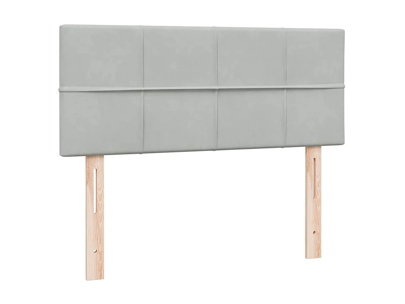 Cama box spring con colchón terciopelo gris claro 120x220 cm