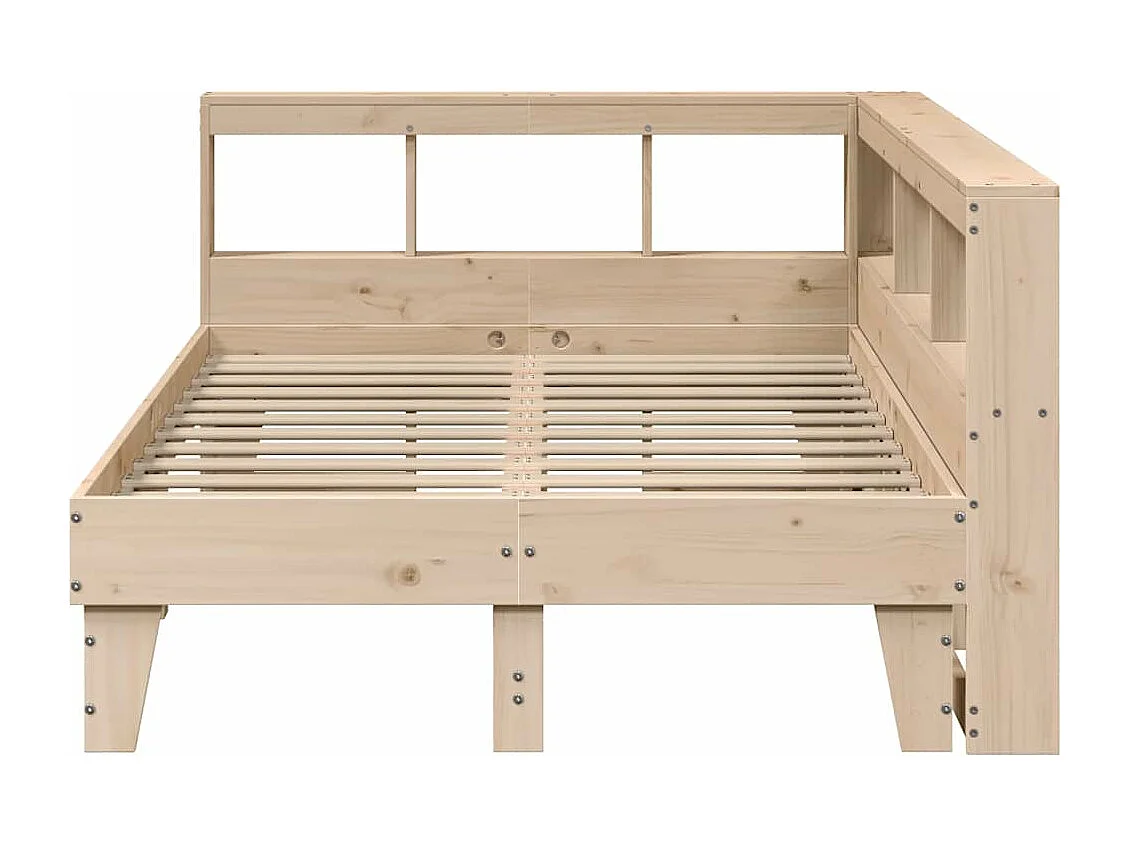 Cama con estantería sin colchón madera maciza de pino 120x200cm