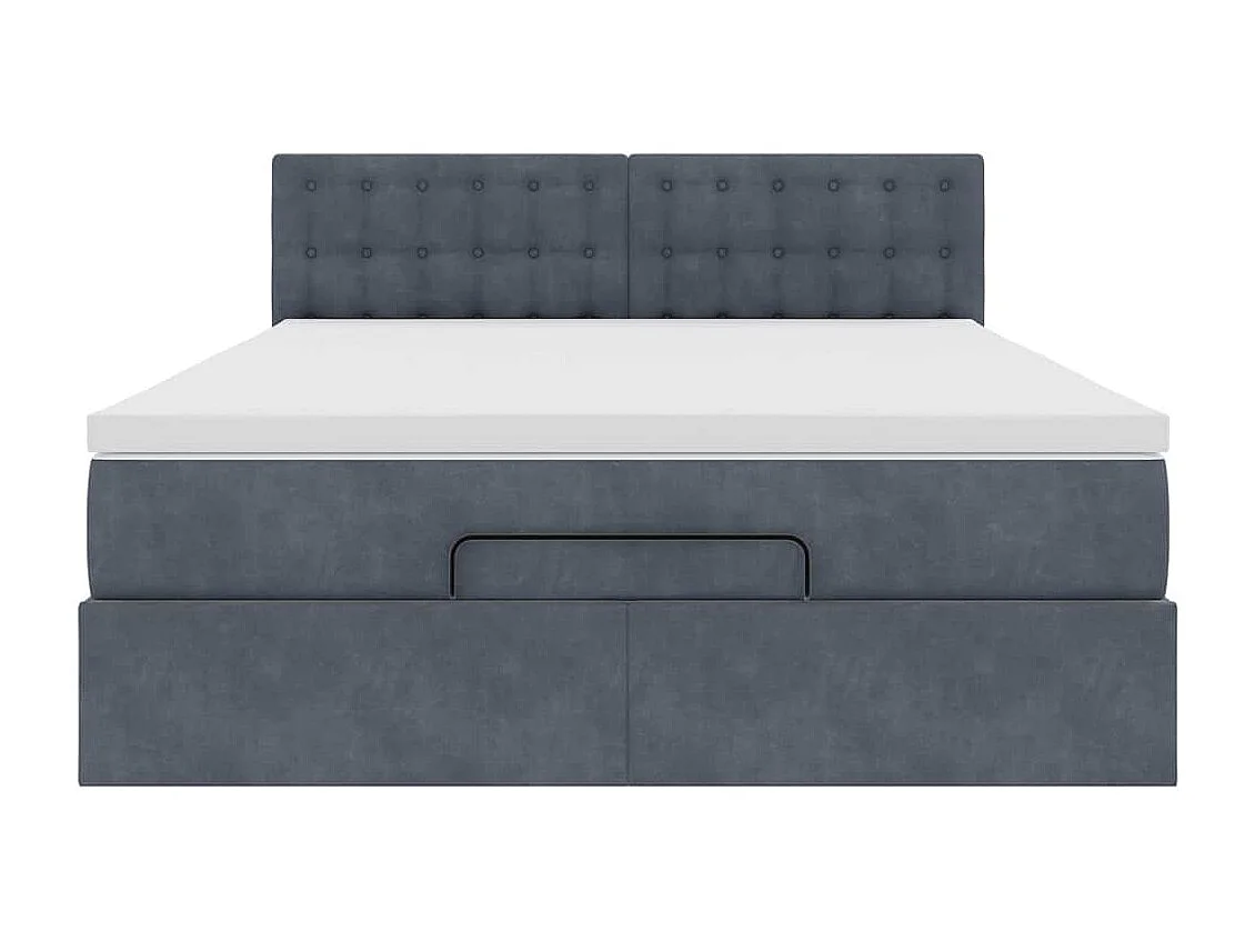 Estructura cama otomana con colchón gris oscuro 140x200cm