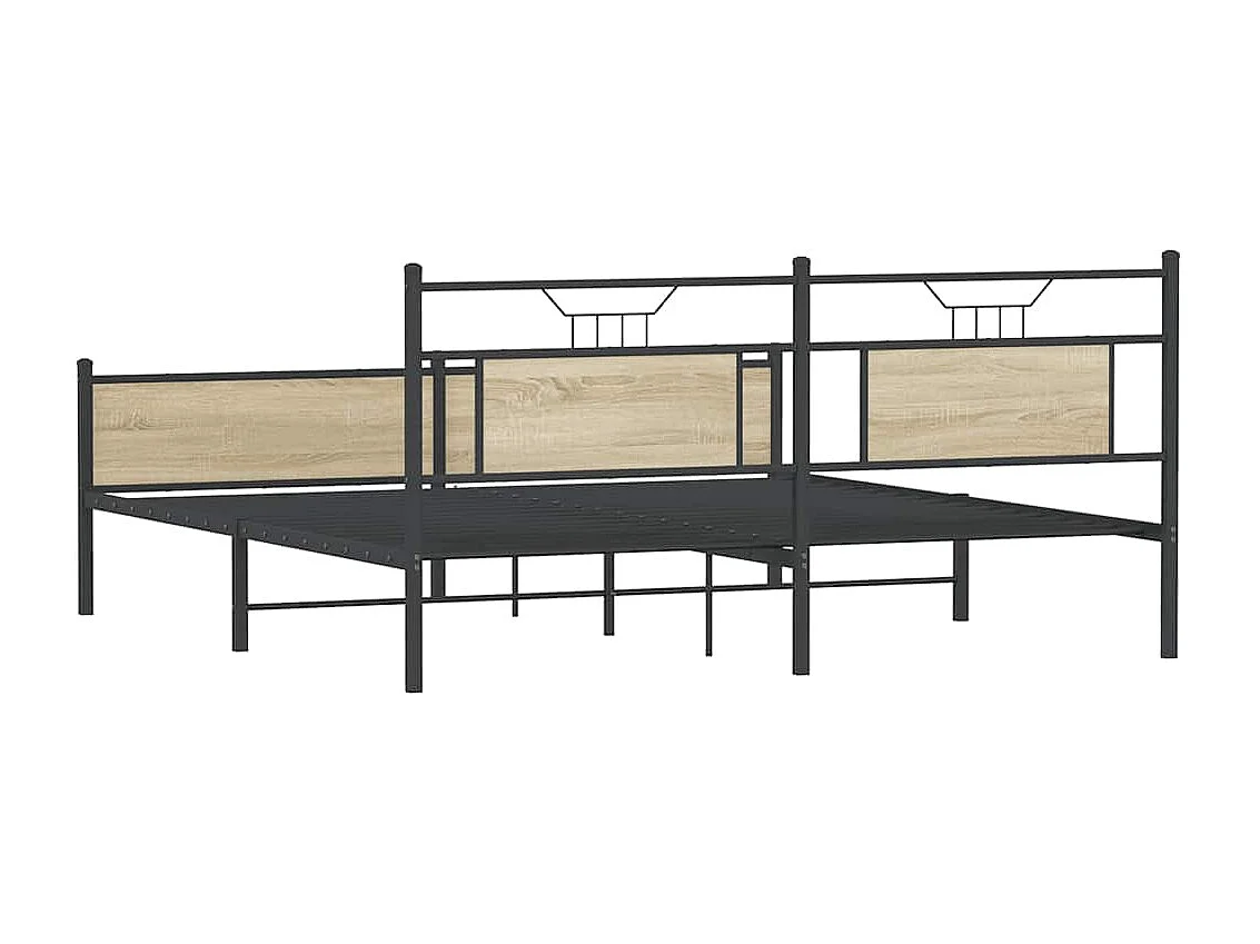 Bedframe zonder matras metaal sonoma eikenkleurig 160x200 cm