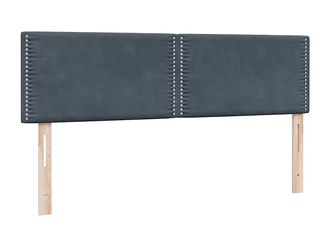 Cama box spring con colchón terciopelo gris oscuro 160x210 cm
