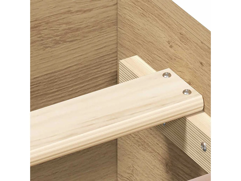 Bedframe zonder matras bewerkt hout artisanaal eikenkleurig