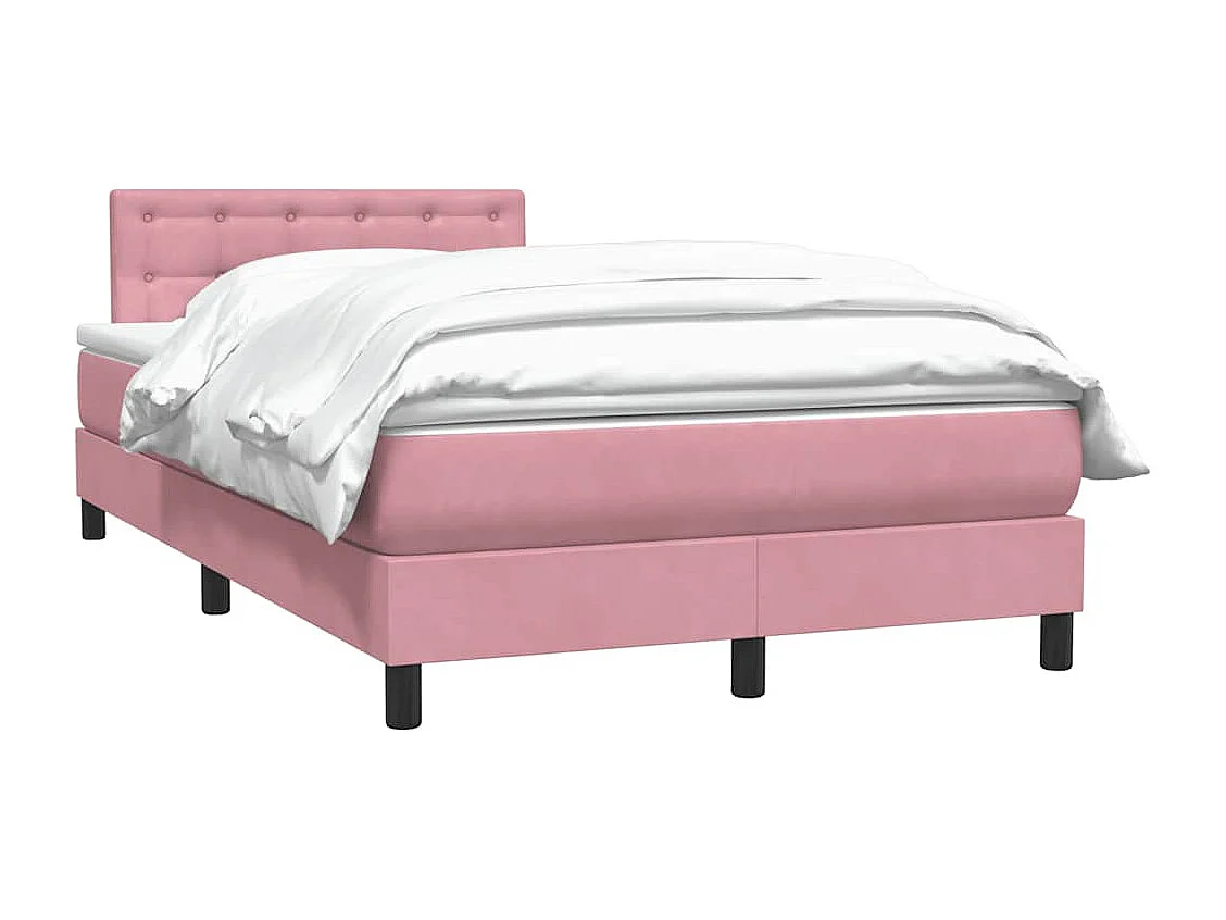 Sommier à lattes de lit avec matelas rose 120x220 cm velours