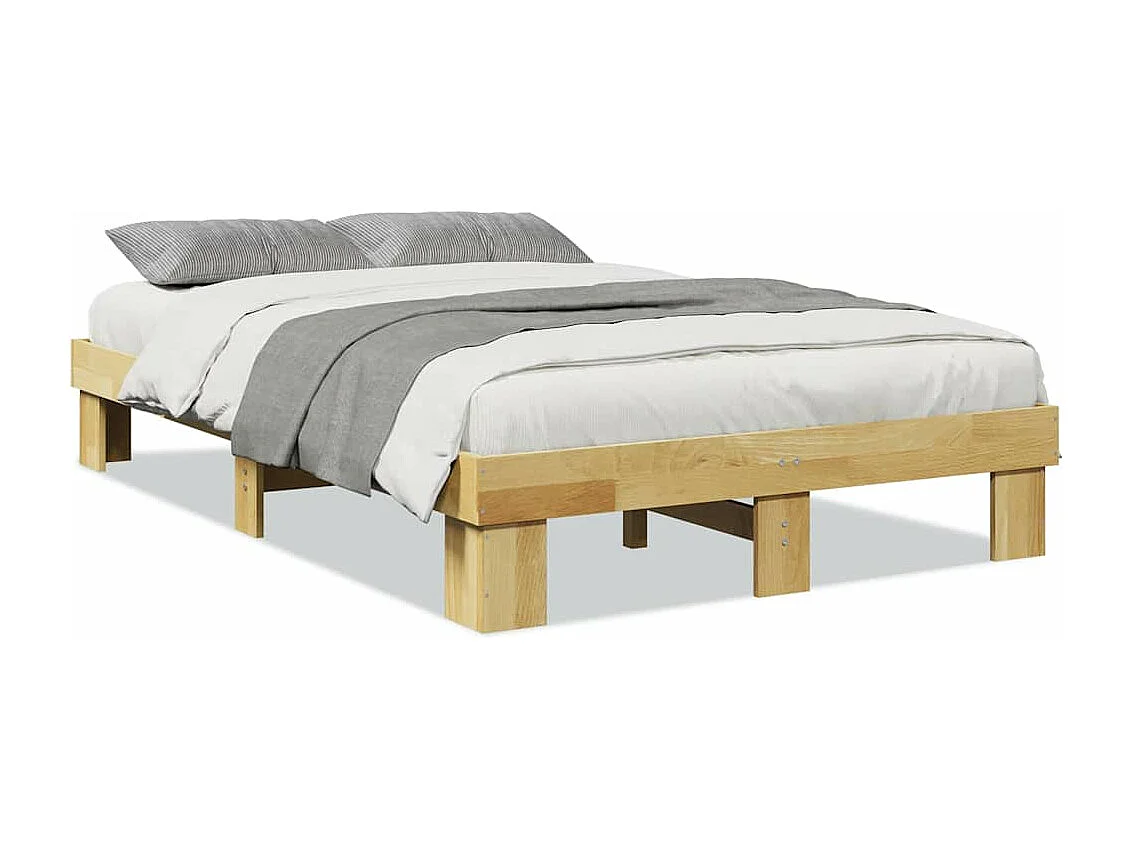 Cadre de lit sans matelas 120x190 cm bois massif de chêne