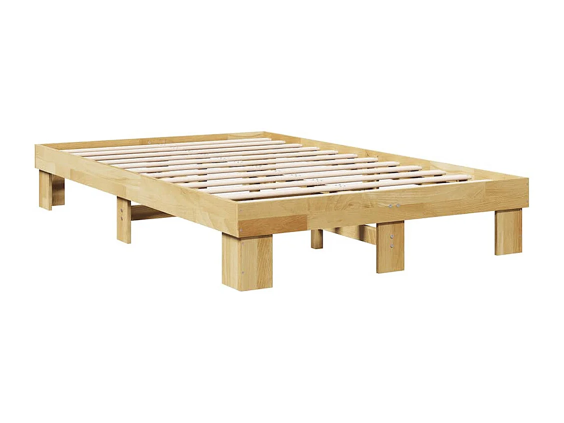 Cadre de lit sans matelas 120x190 cm bois massif de chêne