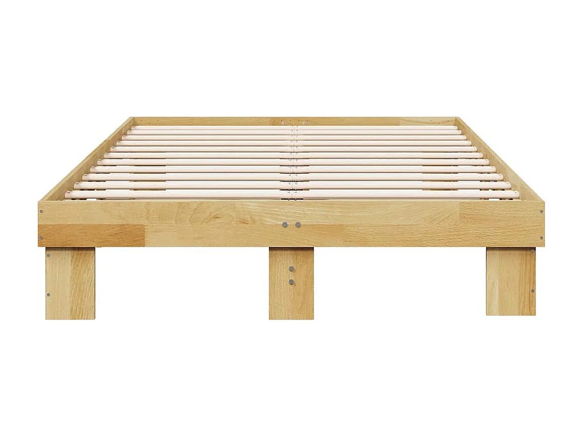 Cadre de lit sans matelas 120x190 cm bois massif de chêne