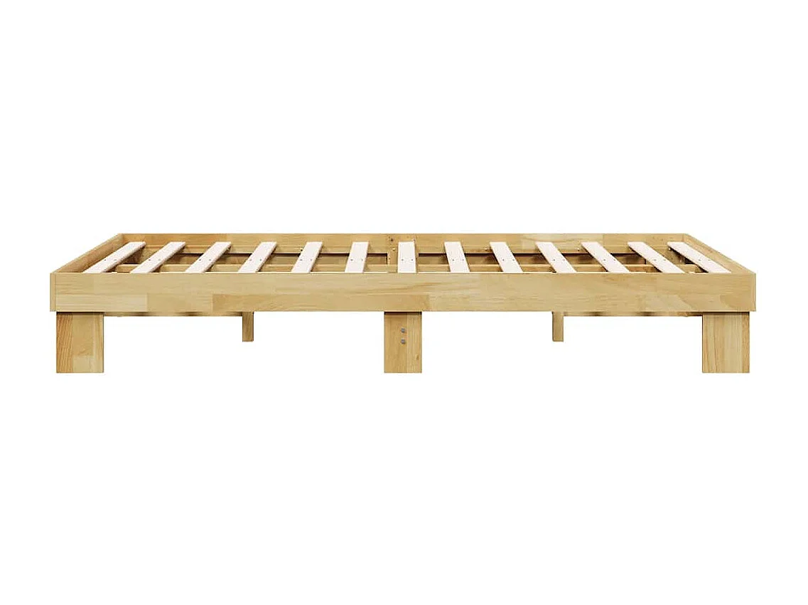 Cadre de lit sans matelas 120x190 cm bois massif de chêne