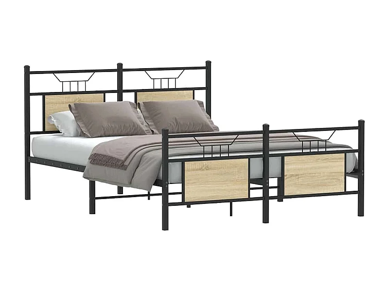 Cadre de lit sans matelas chêne sonoma 137x190 cm