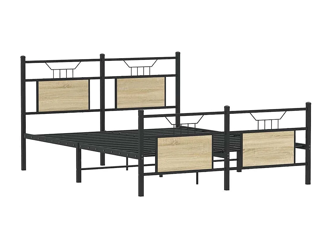 Cadre de lit sans matelas chêne sonoma 137x190 cm