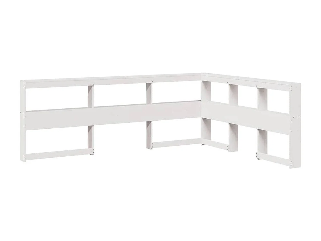 Lit bibliothèque sans matelas blanc 140x200 cm bois pin massif