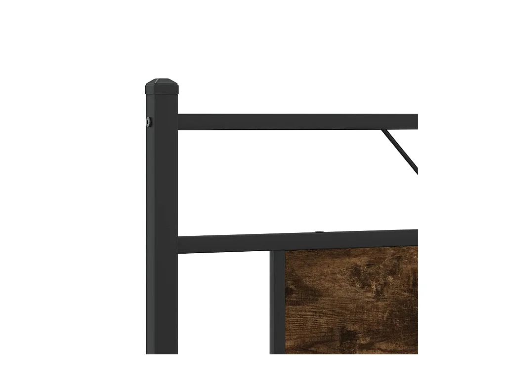 Cadre de lit en métal sans matelas chêne fumé 180x200 cm