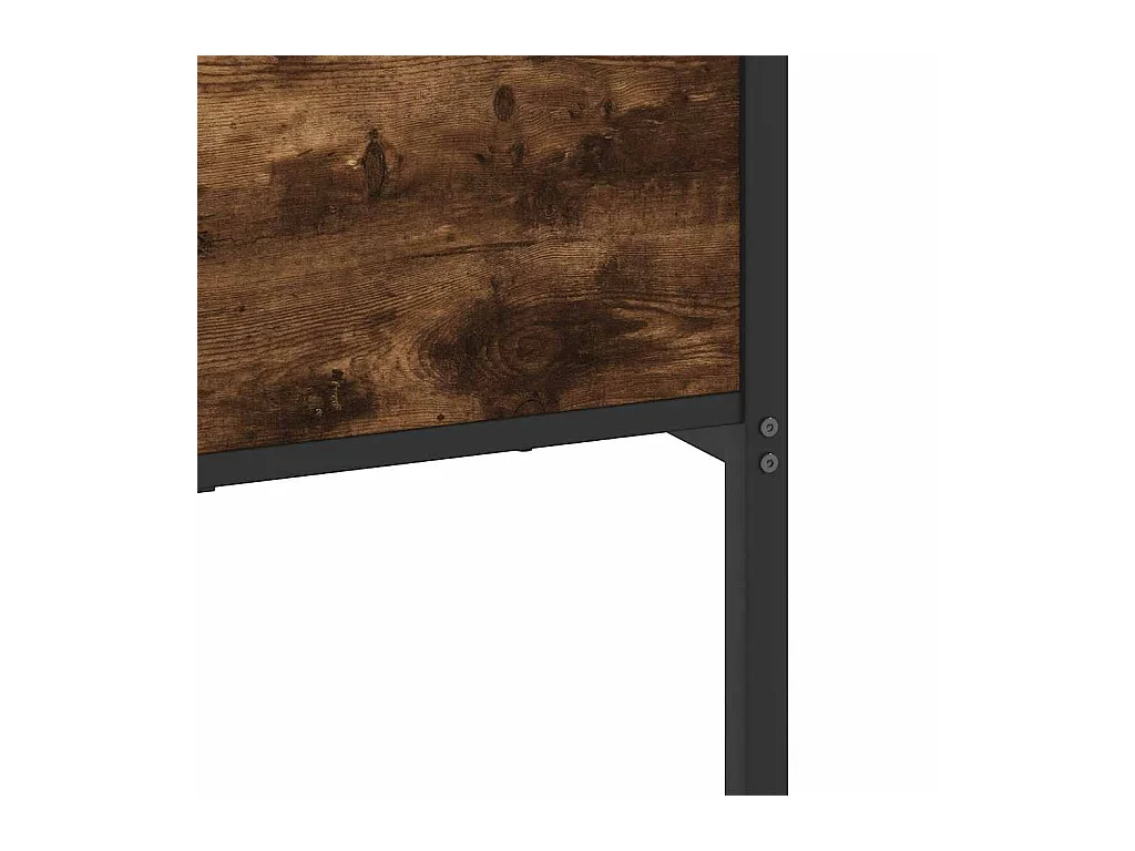 Cadre de lit en métal sans matelas chêne fumé 180x200 cm