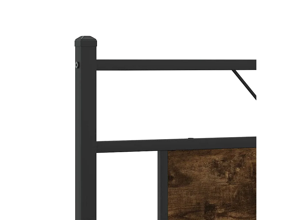 Cadre de lit en métal sans matelas chêne fumé 180x200 cm
