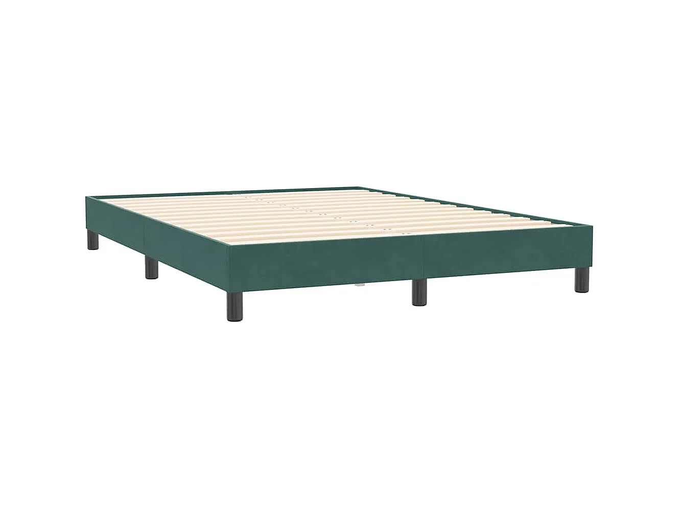 Box Cama primavera com Colchão Verde Escuro 140x210 cm Veludo