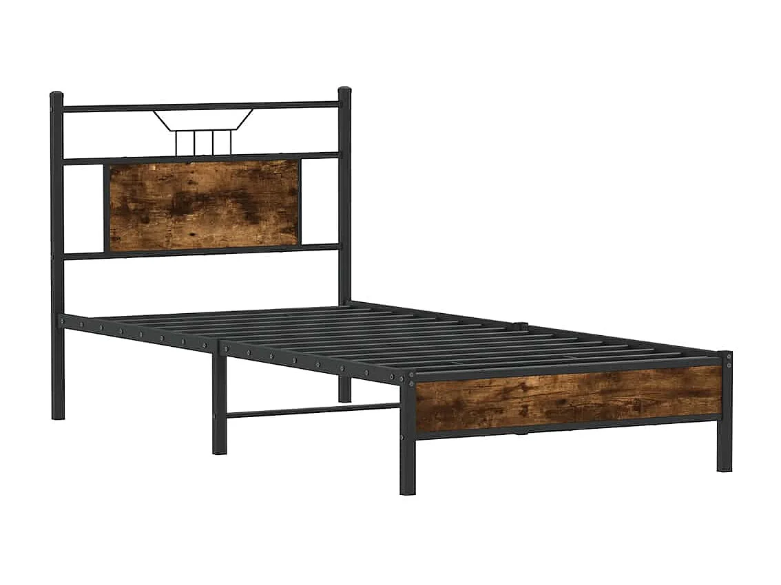 Cadre de lit sans matelas chêne fumé 90x200cm bois d'ingénierie