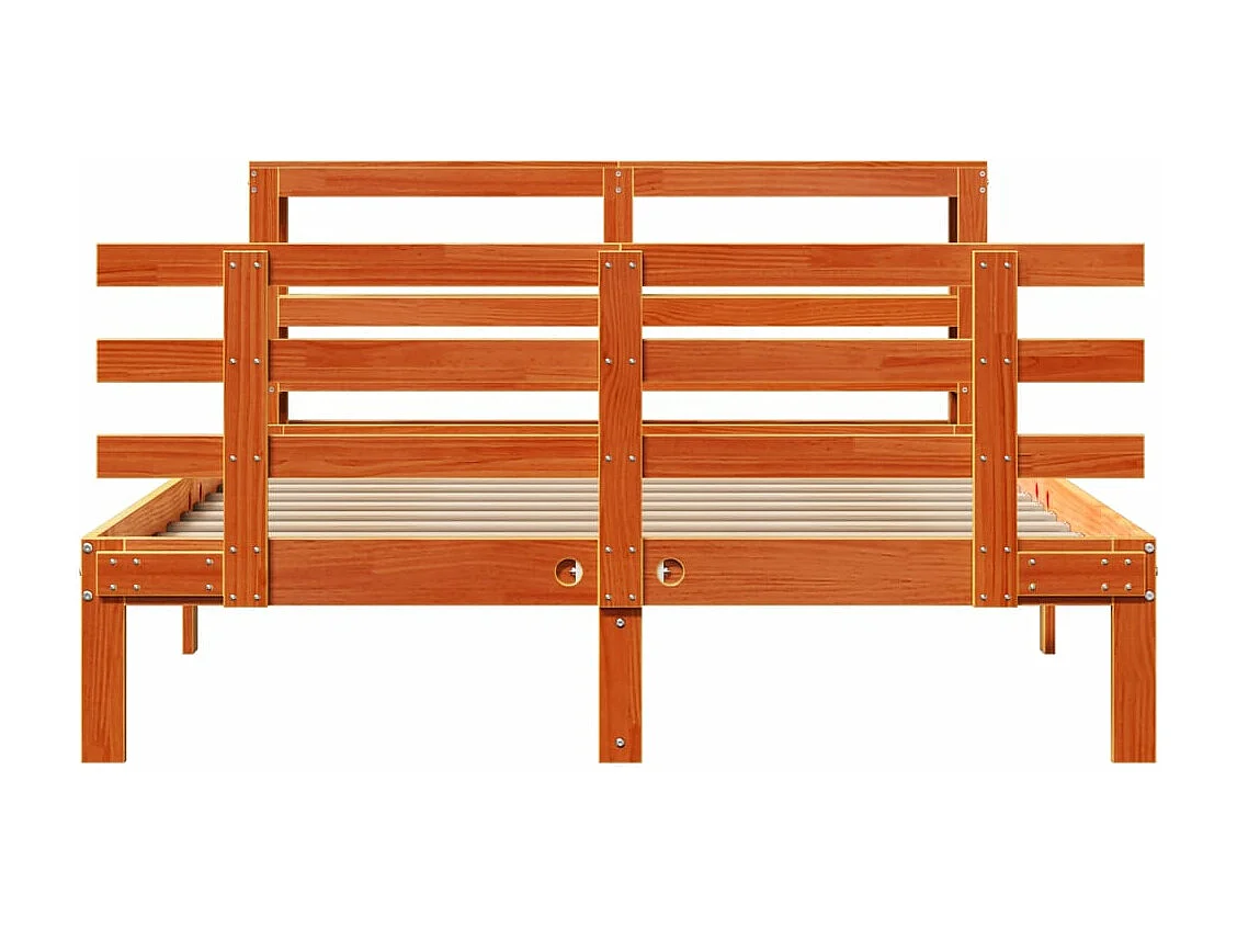 Cadre de lit et tête de lit sans matelas cire marron 150x200 cm