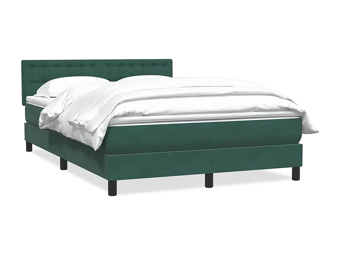 Boxspring met matras fluweel donkergroen 140x210 cm