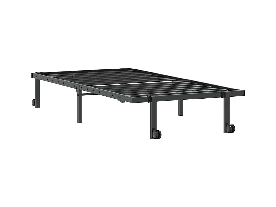 Estrutura de cama sem colchão Dobrável 90x190 cm aço preto