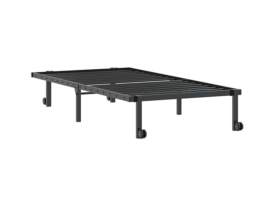 Estrutura de cama sem colchão Dobrável 90x190 cm aço preto