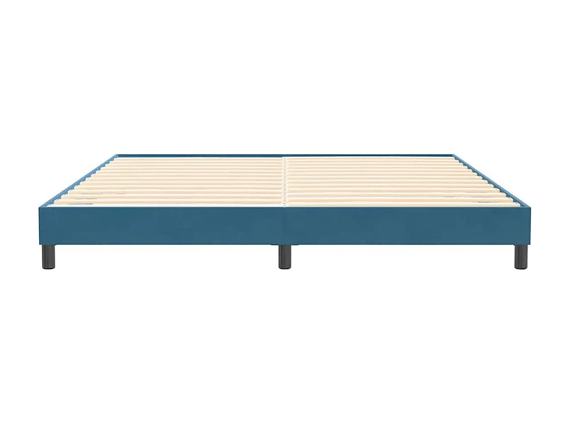 Cama box spring sin colchón terciopelo azul oscuro 200x220 cm
