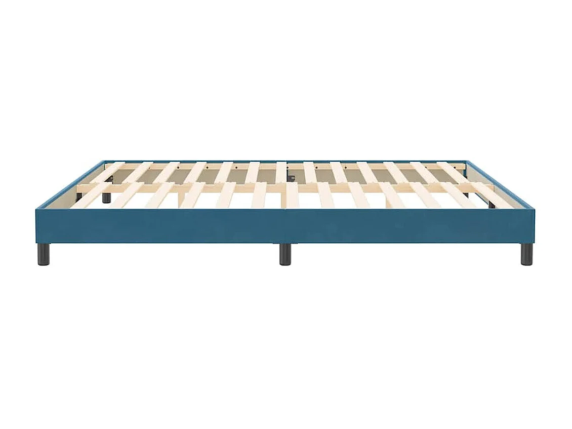Cama box spring sin colchón terciopelo azul oscuro 200x220 cm