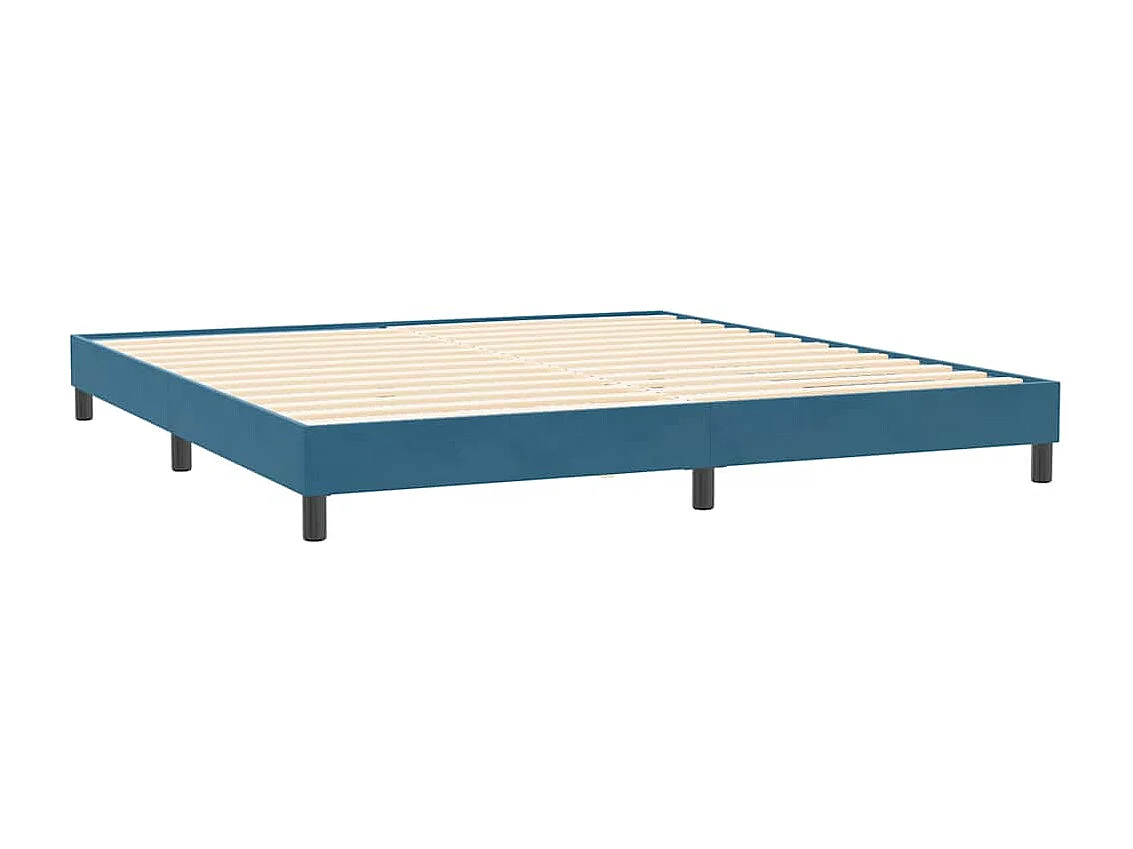 Cama box spring sin colchón terciopelo azul oscuro 200x220 cm