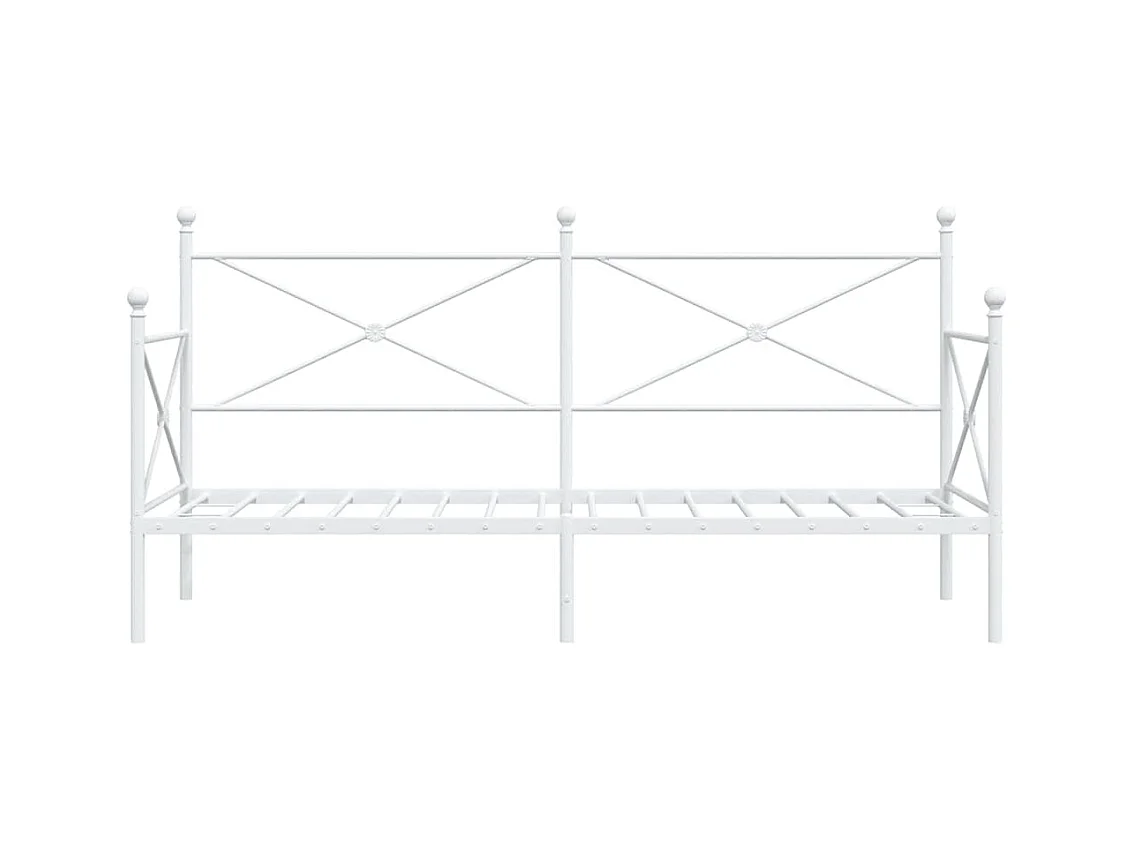 Lit de repos sans matelas blanc 90x190 cm acier