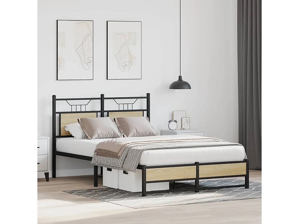 Cadre de lit sans matelas chêne sonoma 120x190 cm