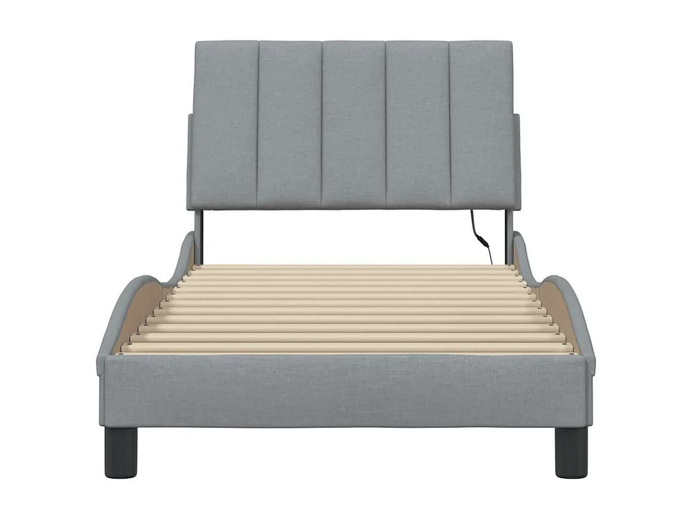 Bedframe zonder matras "Hanko" 90x190 cm stof lichtgrijs