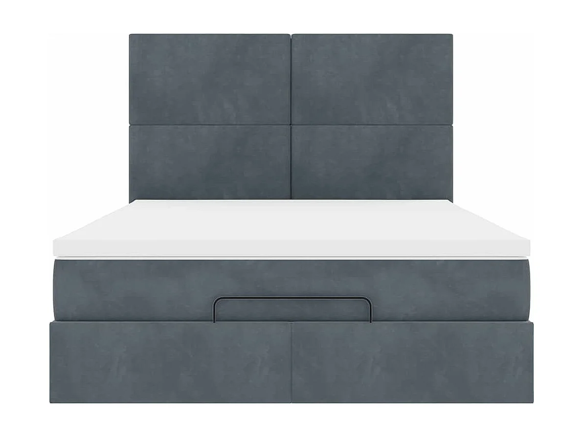 Estructura cama otomana con colchones gris oscuro 140x200cm