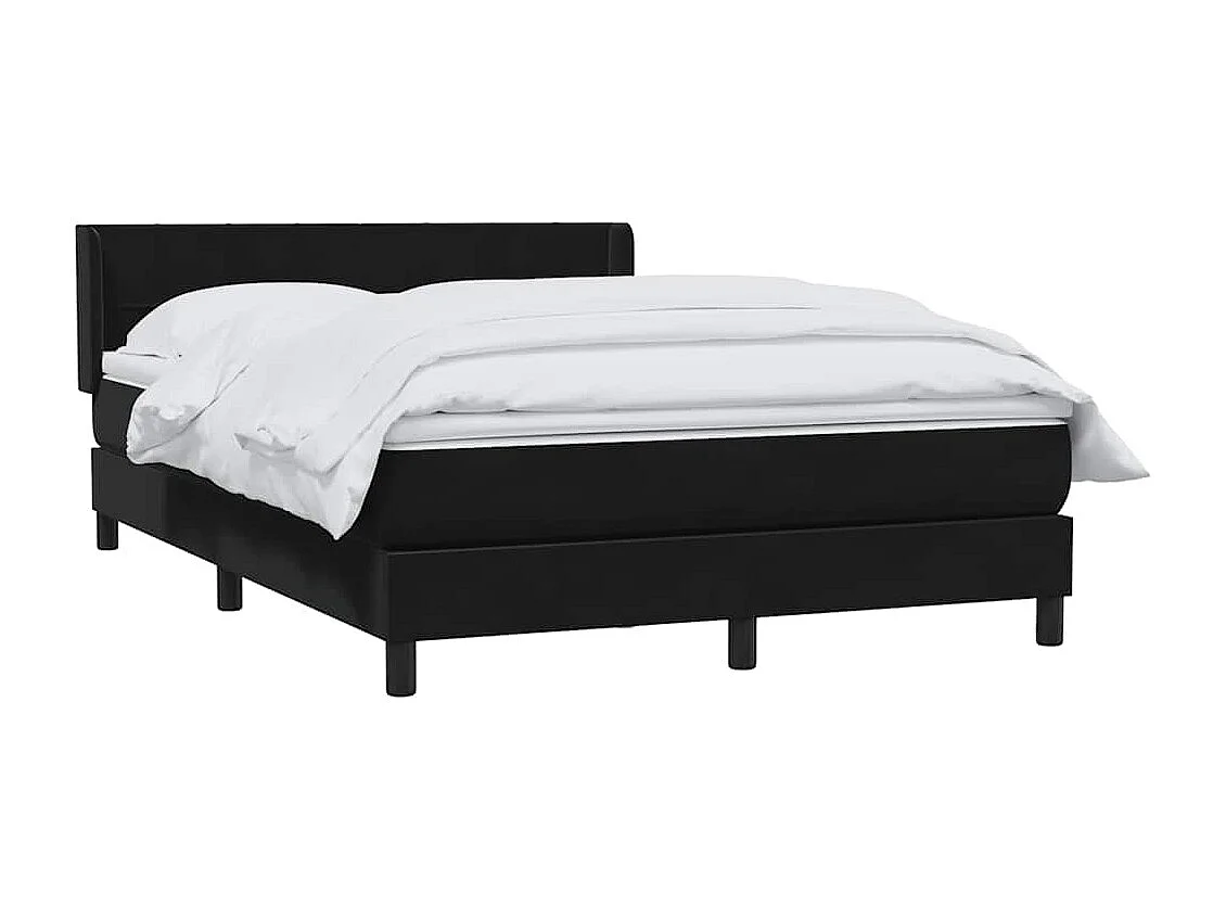 Boxspring met matras fluweel zwart 160x210 cm