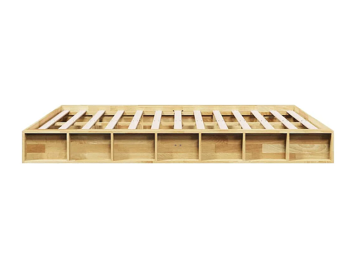 Cadre de lit sans matelas 140x190 cm bois massif de chêne
