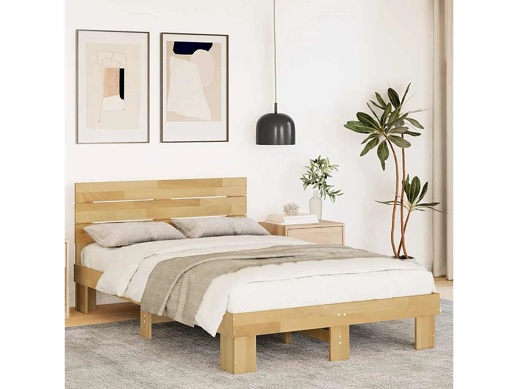 Cadre de lit avec tête de lit sans matelas 120x190 cm