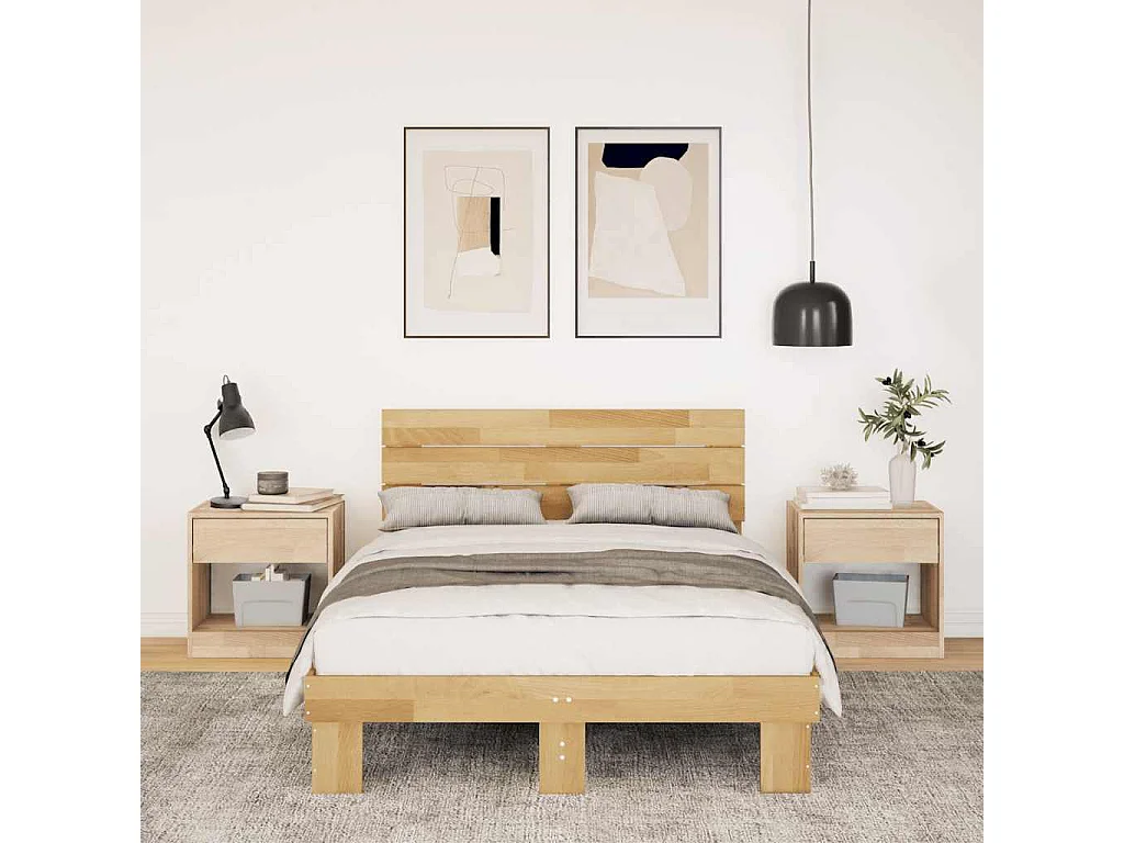 Cadre de lit avec tête de lit sans matelas 120x190 cm