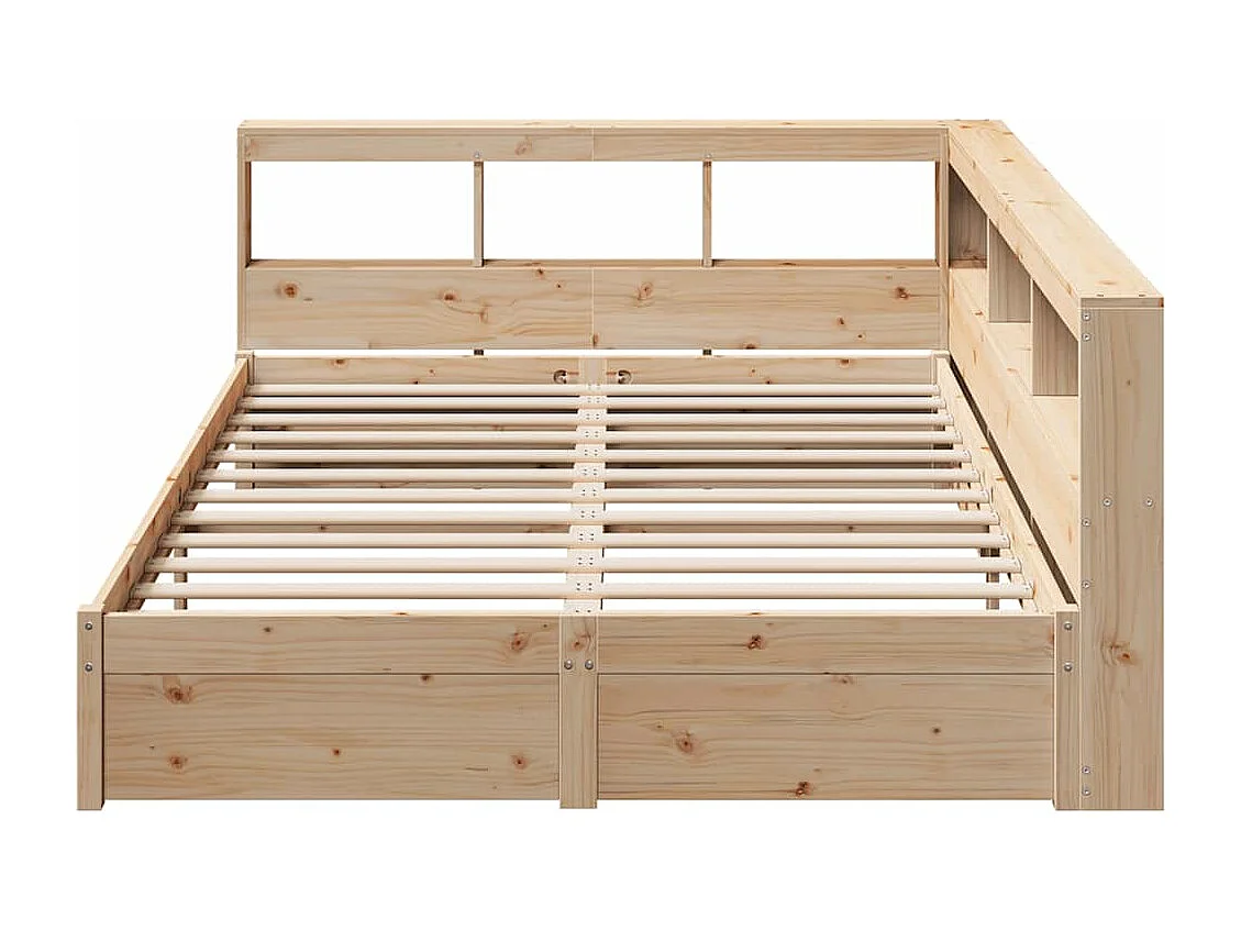 Cama con estantería sin colchón madera maciza de pino 150x200cm