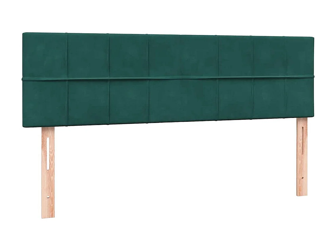 Cama box spring con colchón terciopelo verde oscuro 160x220 cm