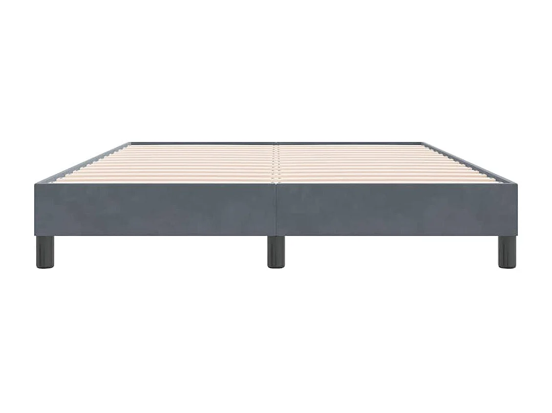 Cama com molas sem colchão 160x220 cm veludo cinzento-escuro